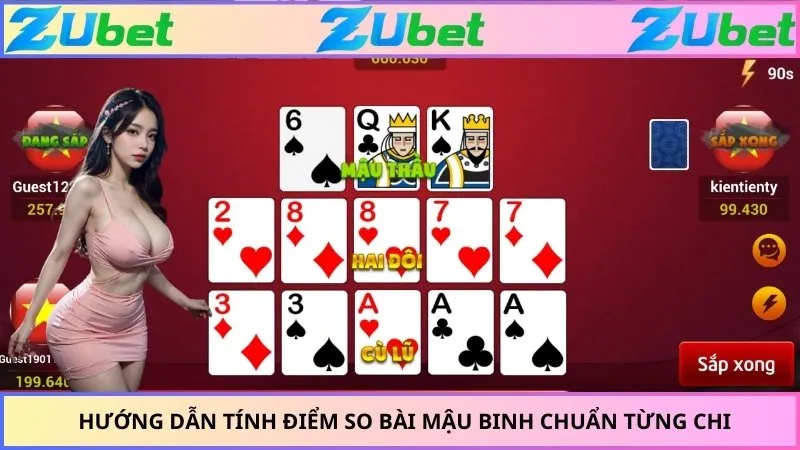 Hướng dẫn tính điểm so bài mậu binh chuẩn từng chi